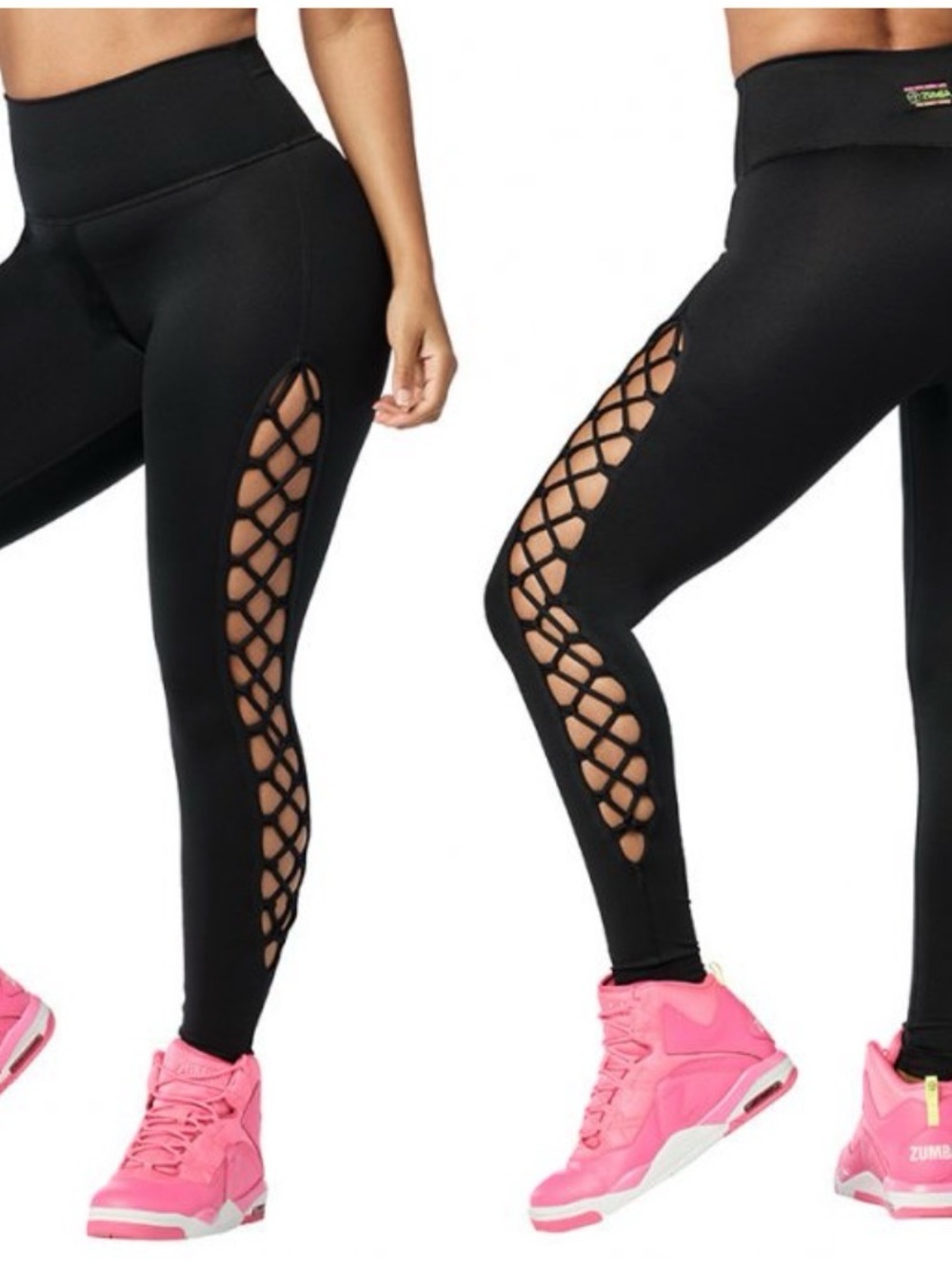 Zumba Fitness Black Lattice Side-Cut Leggings